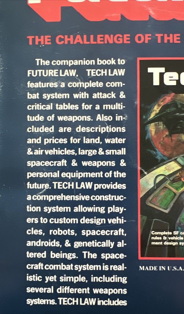Future Law #9100 I.C.E Role Playing Game Character And Planetary generation