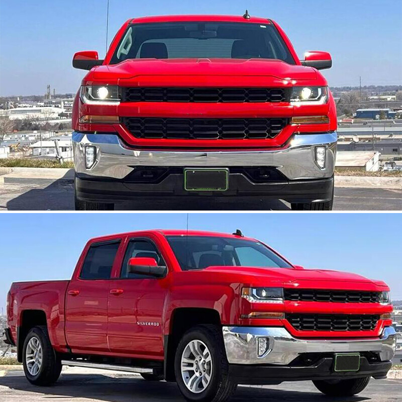 For 2016-2018 Chevy Chevrolet Silverado 1500 Red Hot Front Upper Bumper Grille