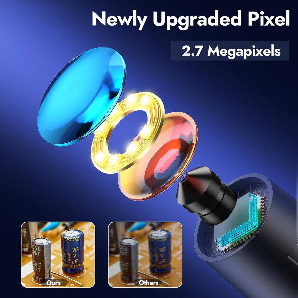 Digital Microscope, 50X-1600X Magnification Portable USB Microscope with Adju...