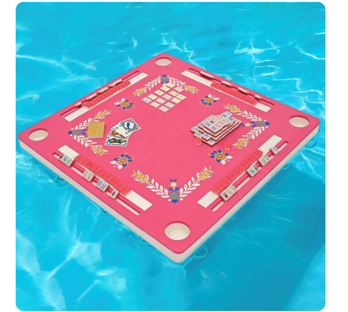 MAISON LUDE 3-in-1 Floating Game Mat Mahjong, Rummi Cube, and Waterproof Cards