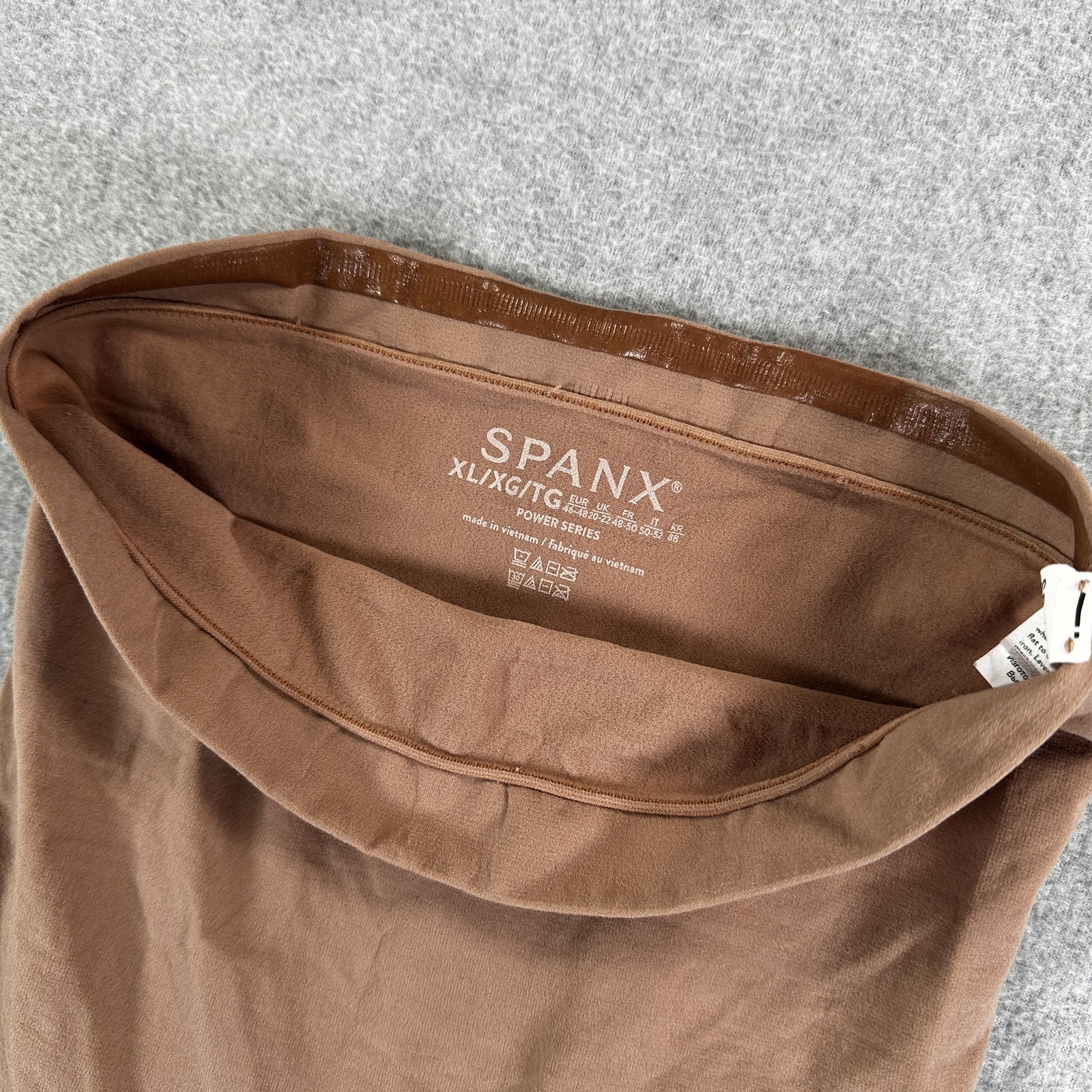 Spanx Shapewear Shorts Womens XL Brown High Waisted Power Series Control