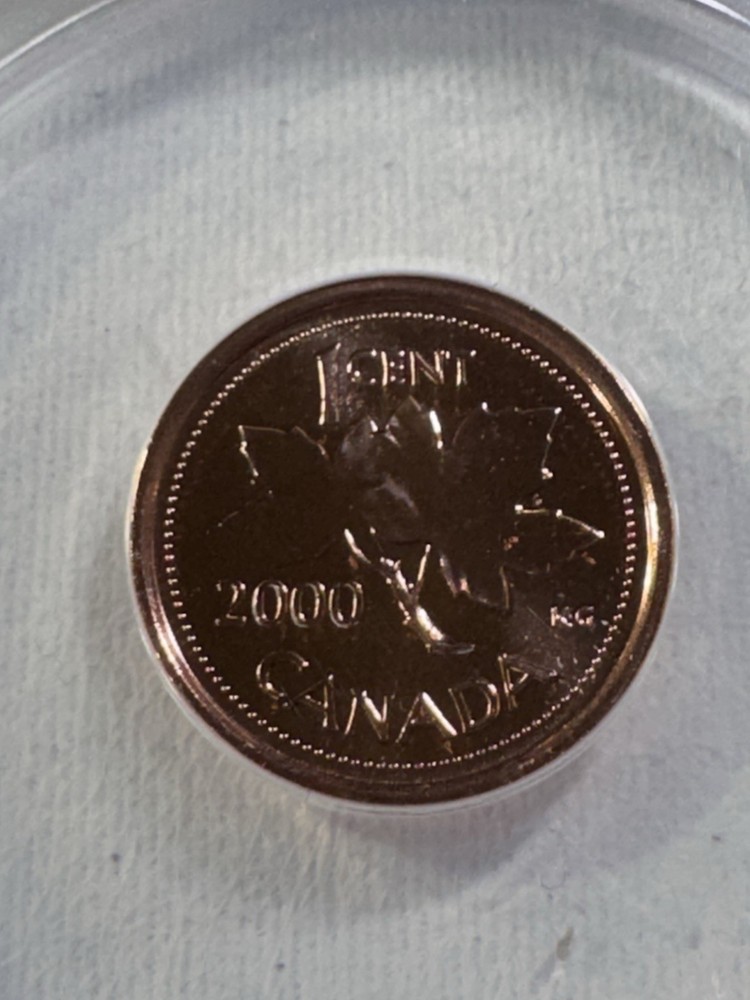2000-W Canada 1 Cent Graded MS 68 RD by ANACS