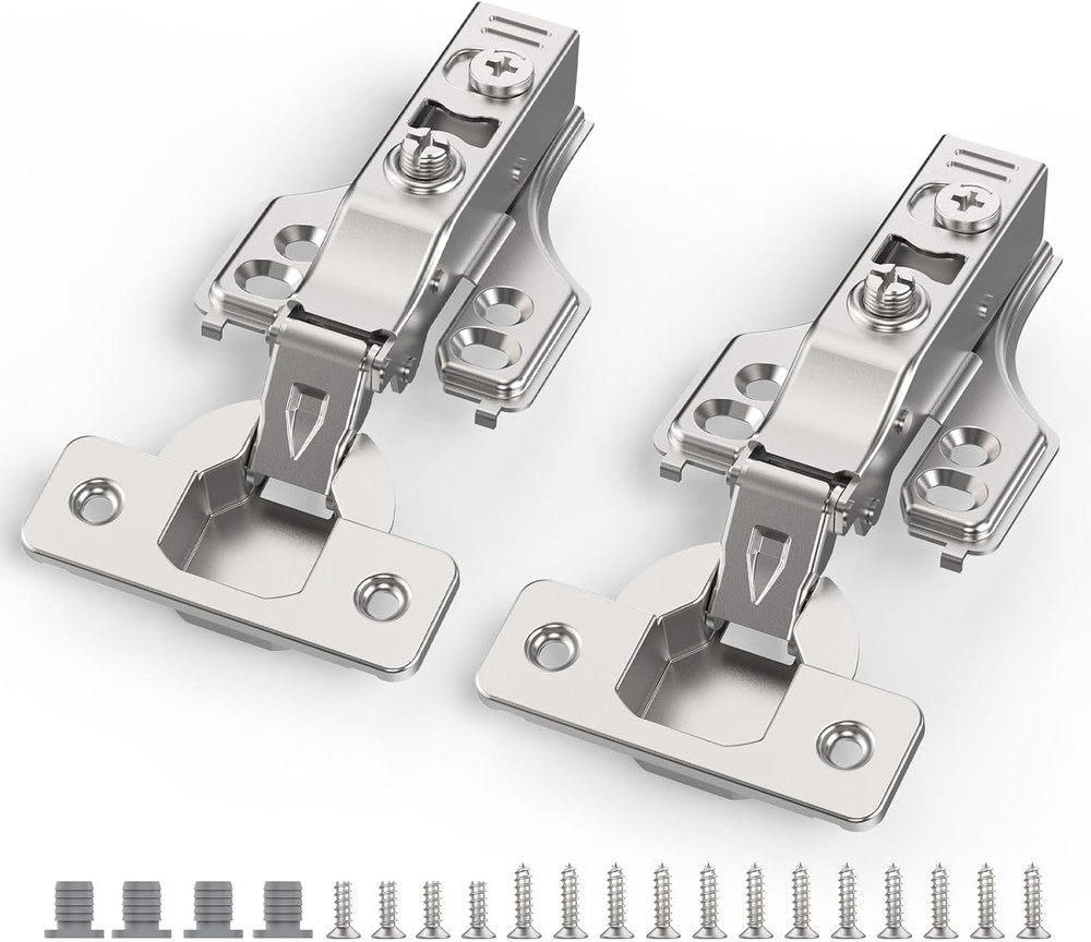50 Pack Soft Close 3D Adjustable Concealed Hinges, Satin Nickel, 105°