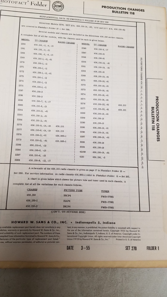 Sams Photo Fact #270 3/55 missing folder 18 (D)