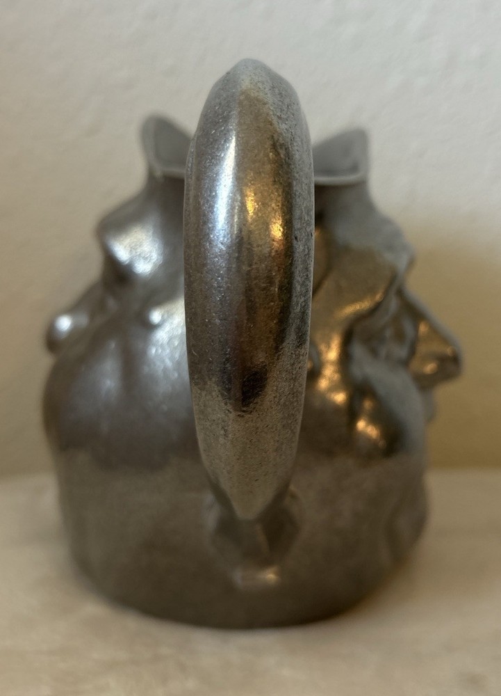 Vintage Sunny Jim Double Face Silver Pewter Pitcher