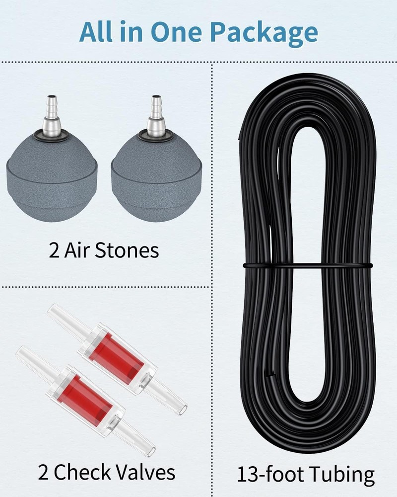 Efficient 120 GPH Pond Air Pump Kit with Dual Outlets - Quiet Aeration Solution