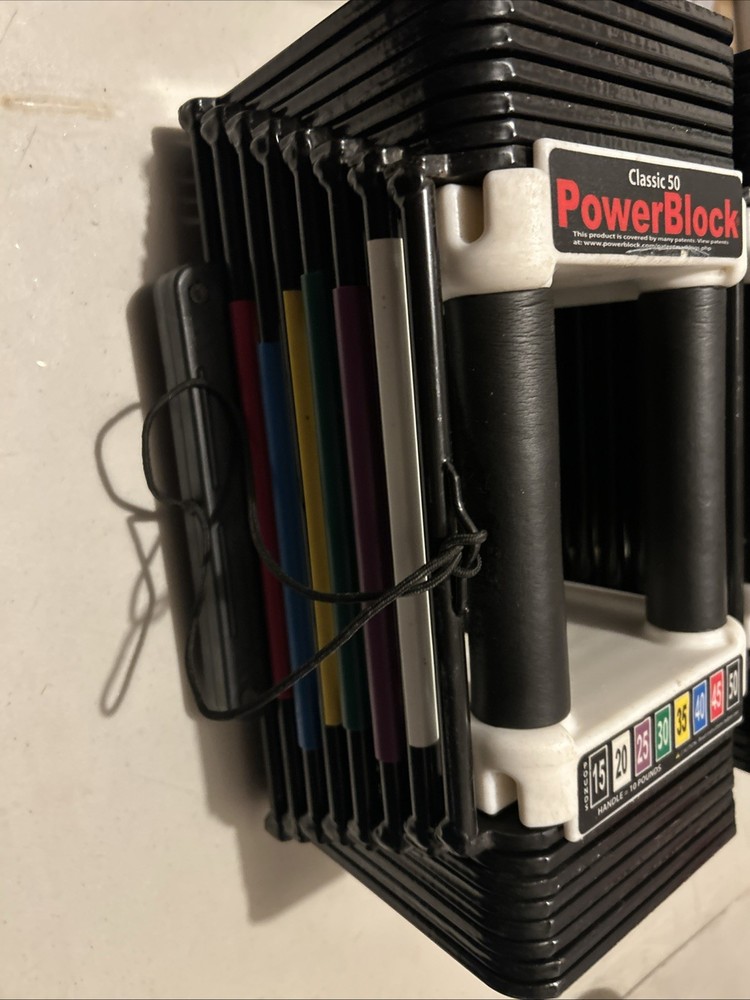 Used PowerBlock Original Adjustable Dumbbells Pair Good Condition