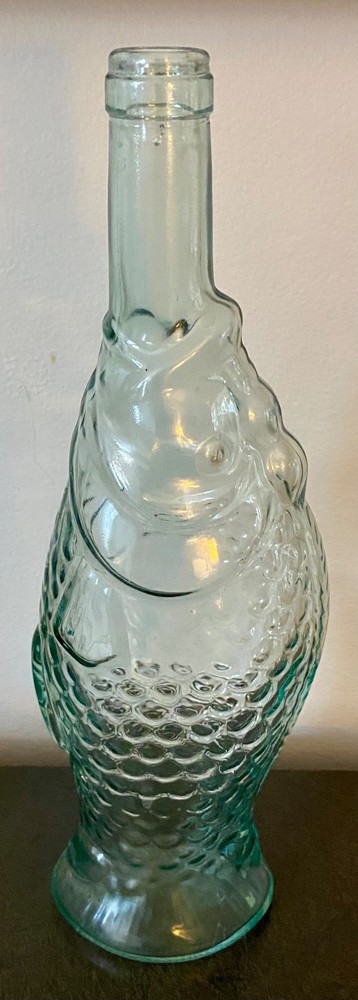 Light Aqua Pescevino Fish Wine Bottle