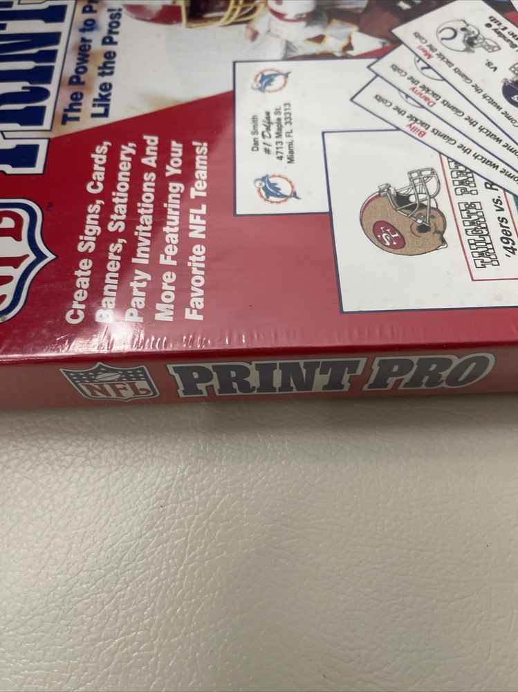 NFL Print Pro VTG Sealed Big Box PC Software MS-DOS