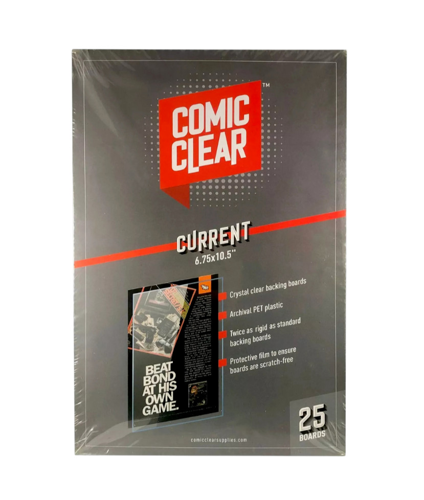 25 Clear Comic Book Backing Boards (Current) Archival Plastic Clear Comic Boards