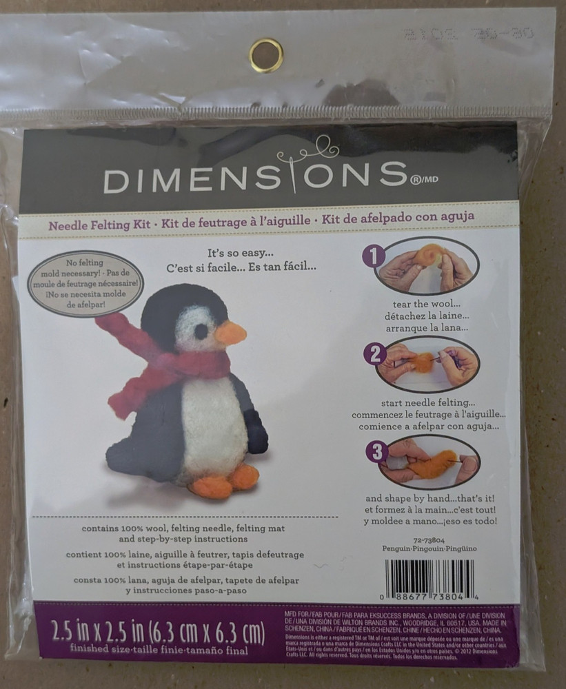 Dimensions Needle Feltind Penguine Kit NIP