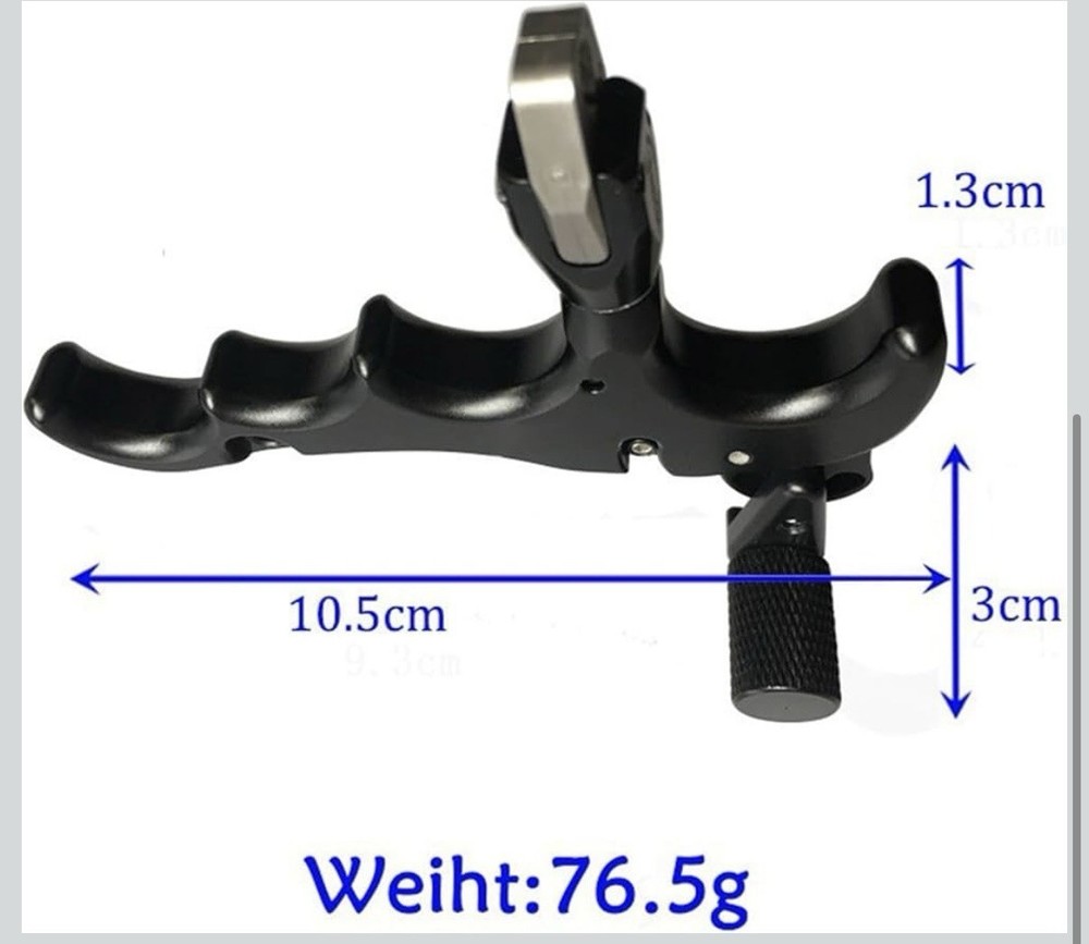 4-Finger Thumb Release Archery Aid Adjustable Trigger 360° Rotating Head