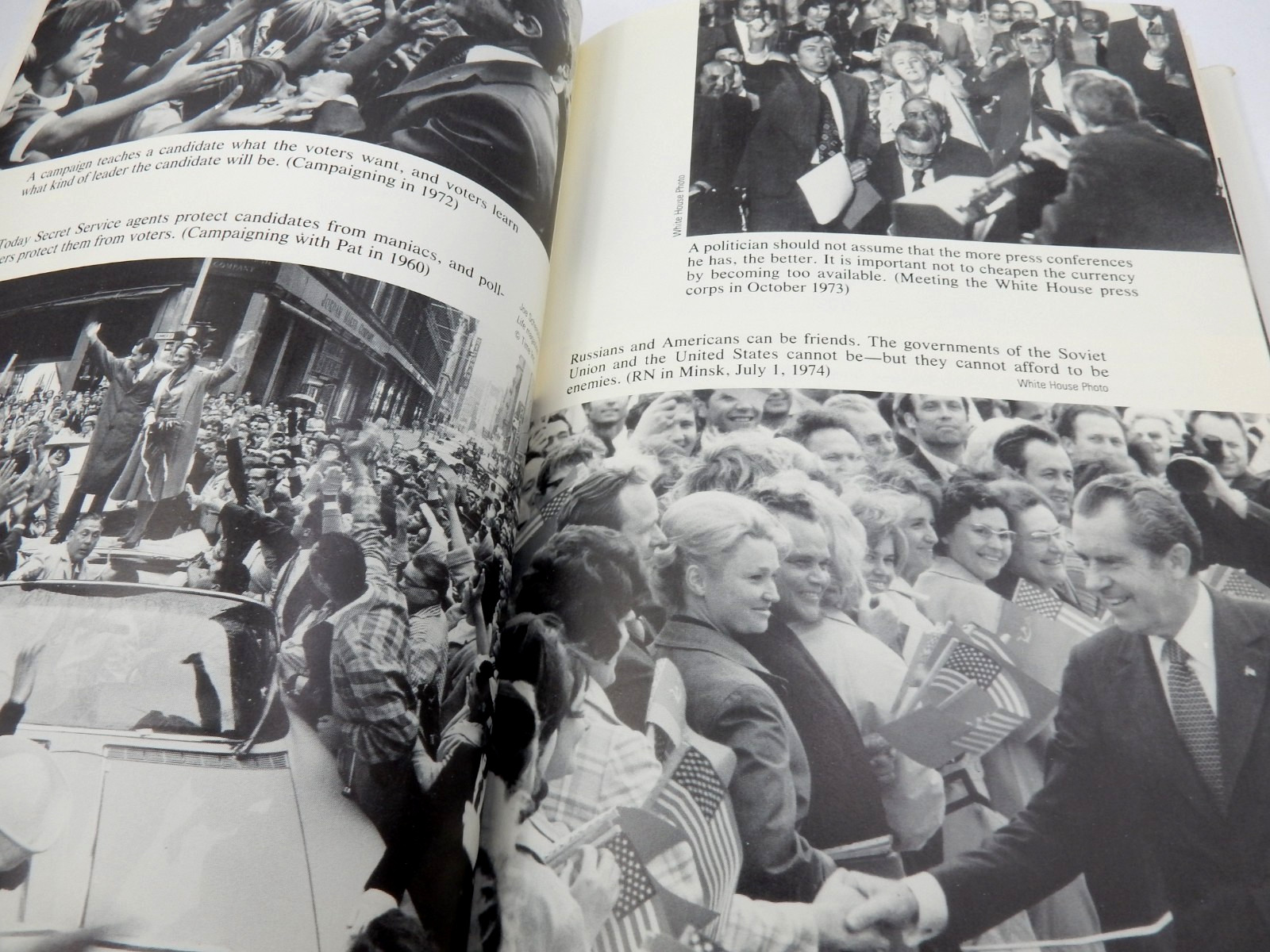 SIGNED PRESIDENT RICHARD NIXON HARDCOVER BOOK IN THE ARENA 1990 SIMON & SCHUSTER