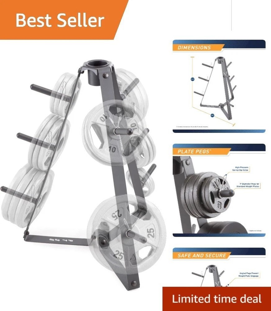 Triangular Weight Plate Storage Rack - Space-Saving Design for Home Gym