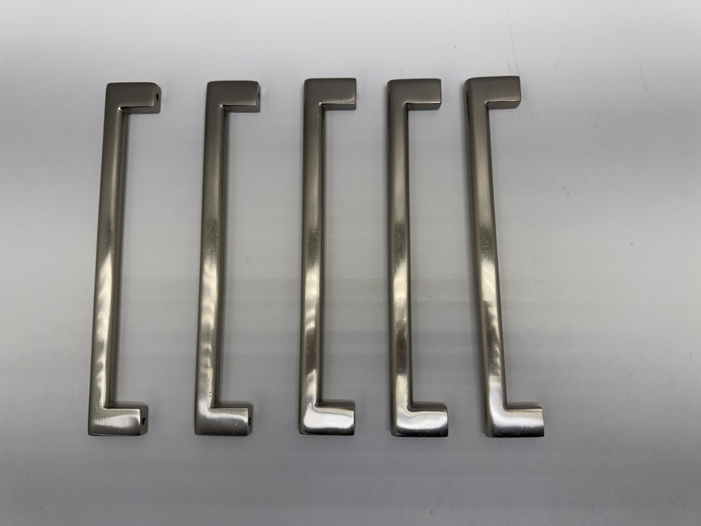 Emtek 8" Centers Trail Pulls in SATIN NICKEL 5-pack Solid Brass *NO SCREWS*