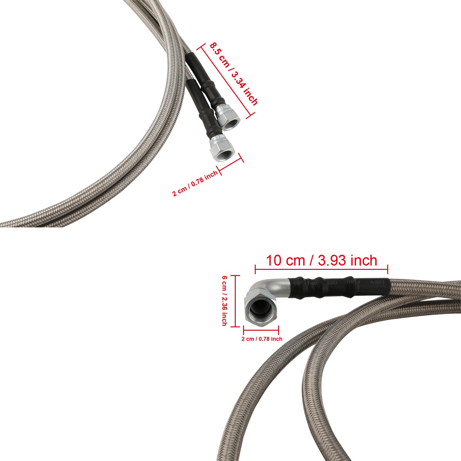 SS Braided Transmission Cooler Hose lines Fittings TH350 700R4 TH400 52" Length
