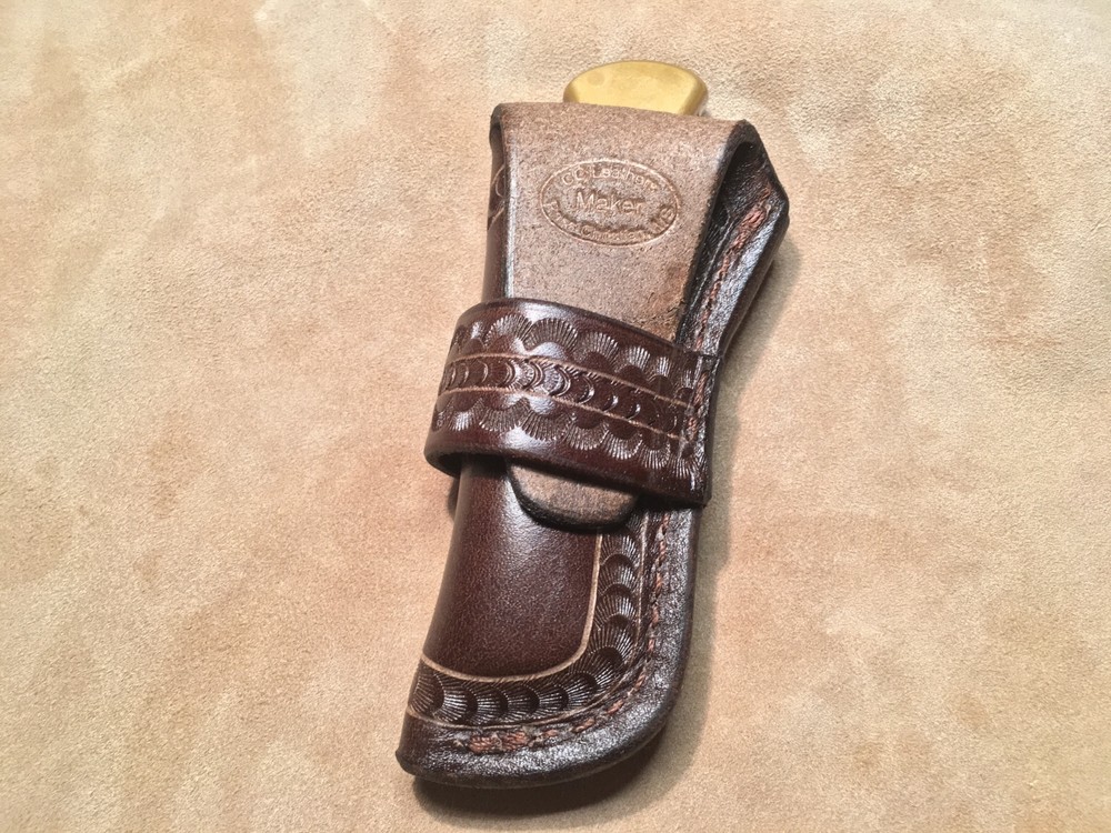 Custom Leather Sheath w/strap for Buck 110