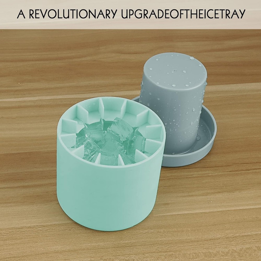 Versatile Silicone Ice Cube Maker - 2 Pack with 2-in-1 Coaster Function