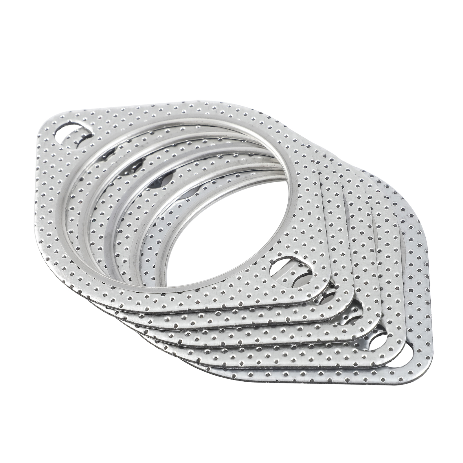 Set of 5 Exhaust Gasket 3in 2 Bolt, High Temp Exhaust Flange Gasket - Heavy Duty