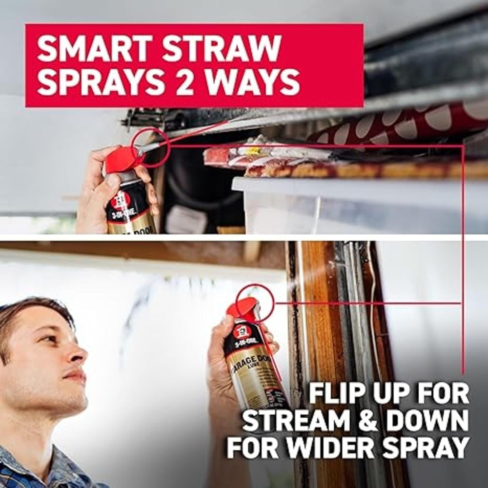 Quick-Drying Garage Door Lube with Precision Application - 2 Bottles, 11 Oz Each