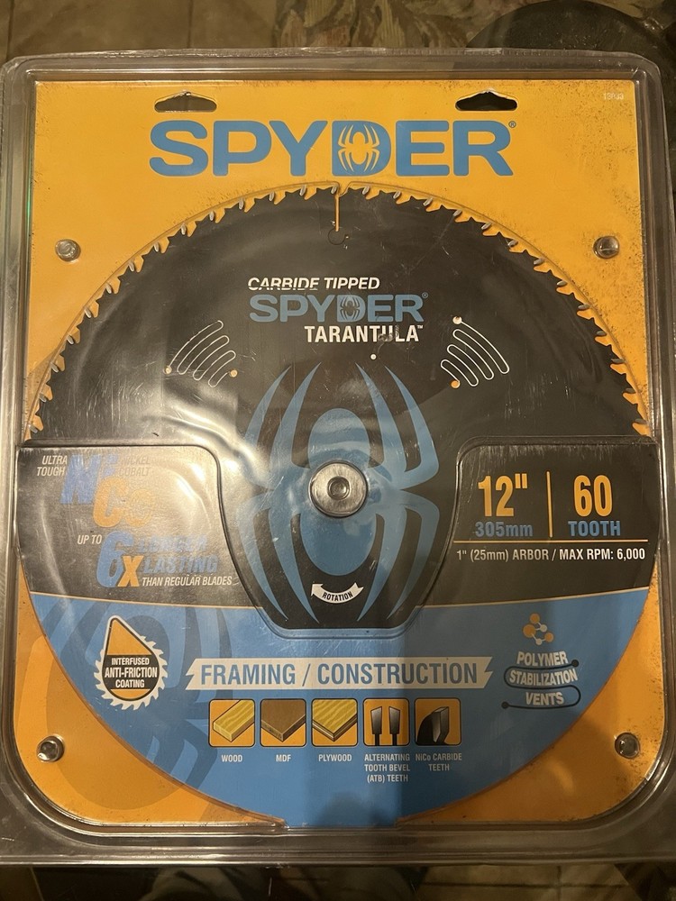 Spyder Miter Blade 12" X 60 Tooth Carbide