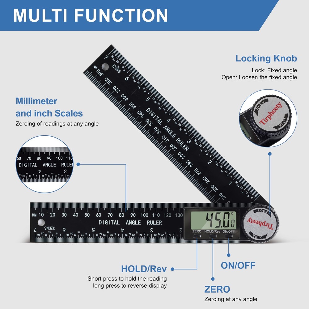Digital Protractor Angle Finder - Accurate Measurement Tool for Precision Tasks