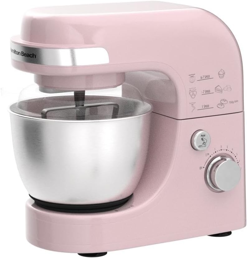 Hamilton Beach 4 Quart Stand Mixer for Kitchen, 7 Speeds