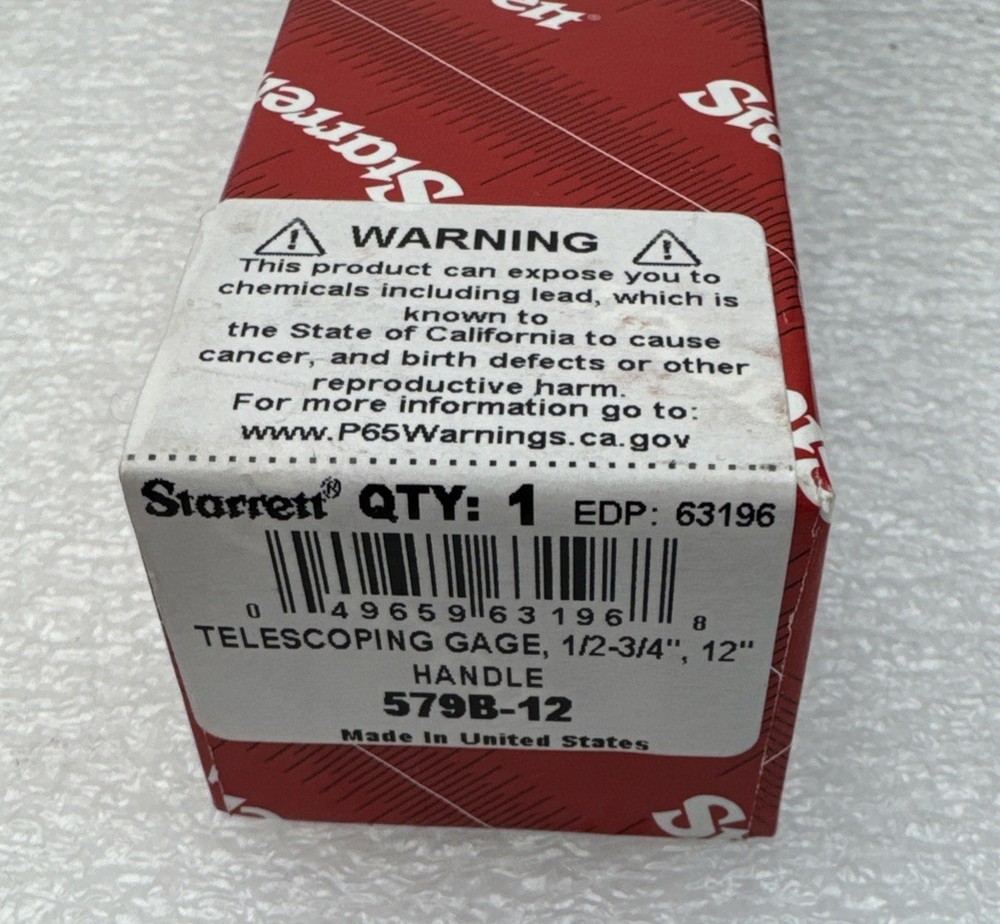 Starrett 579B-12 - Telescoping Gage, 1/2” - 3/4” Range, 12” L