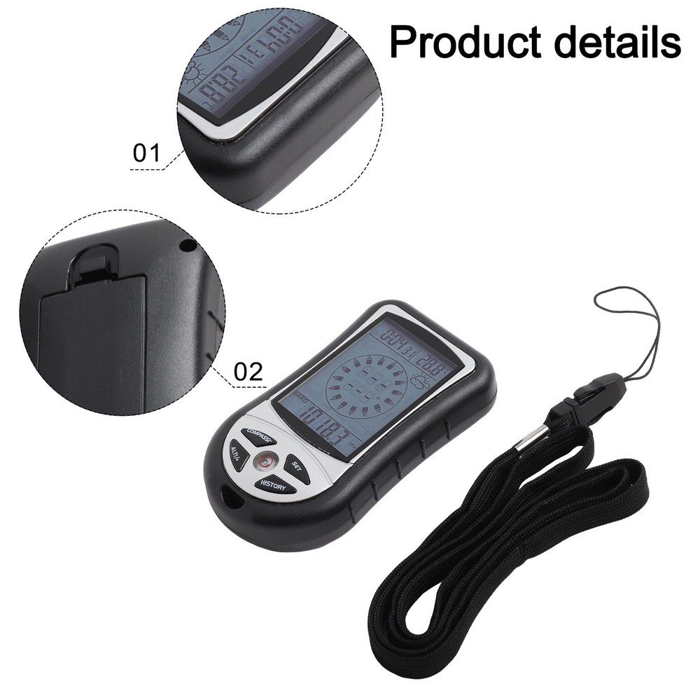 Sturdy Multi Function Pocket Altimeter Barometer Thermometer for Outdoor Use