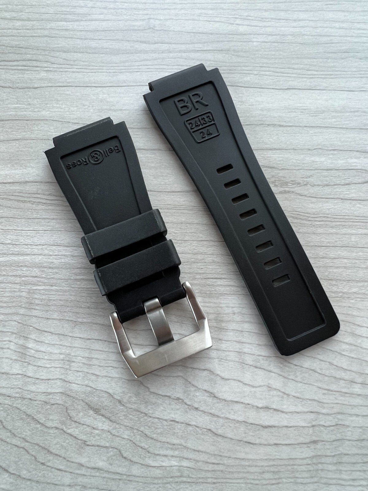 Replacement Strap for Bell & Ross BR01 BR03 Grey Rubber with Buckle
