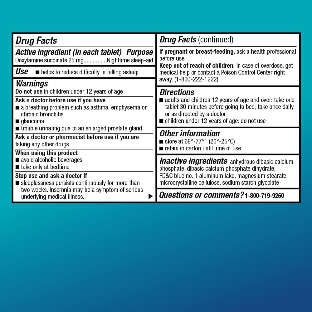 Basic Care Sleep Aid, Doxylamine Succinate Tablets, 25 mg, 96 Count