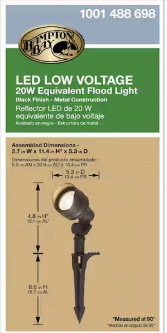 10 Pack Hampton Bay 20W LED Low Voltage Spotlight Metal Black Landscape Lights