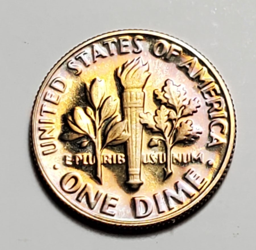 TONED 1980 S ROOSEVELT DIME PROOF UNC #C3653