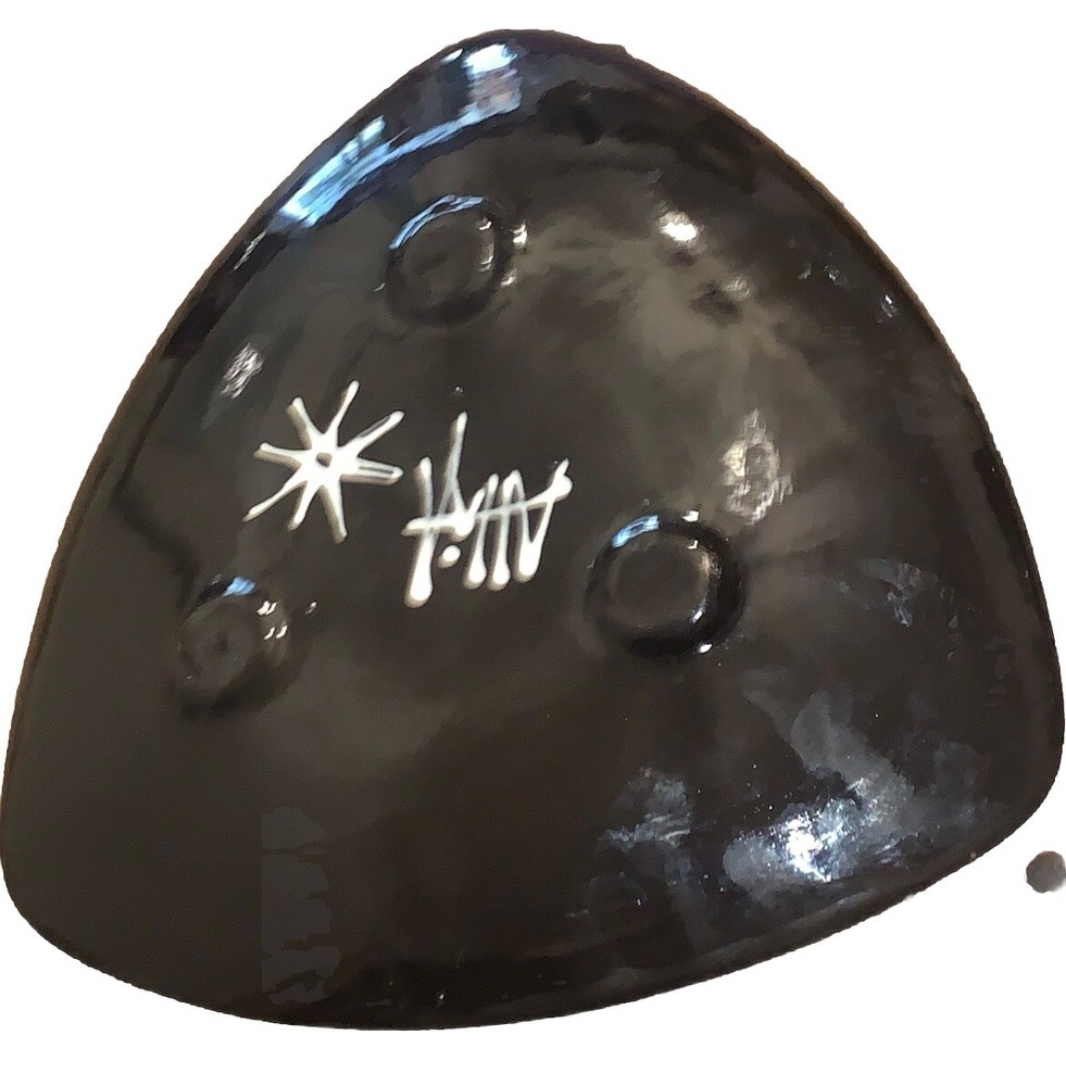 Original Modern Pottery Signed Triangular Tray Platter 10 5/8”T 1.5”T