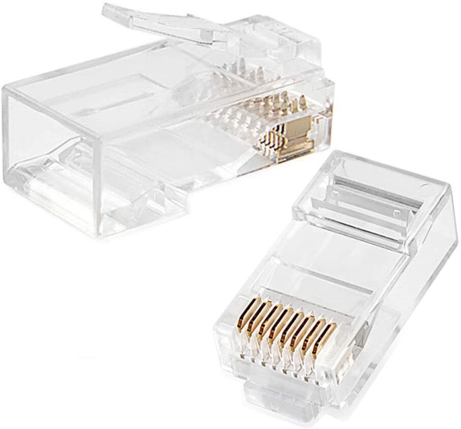 RJ45 Network Cable Modular Plug CAT5e CAT6 UTP Connector End Pass Through EZ Lot