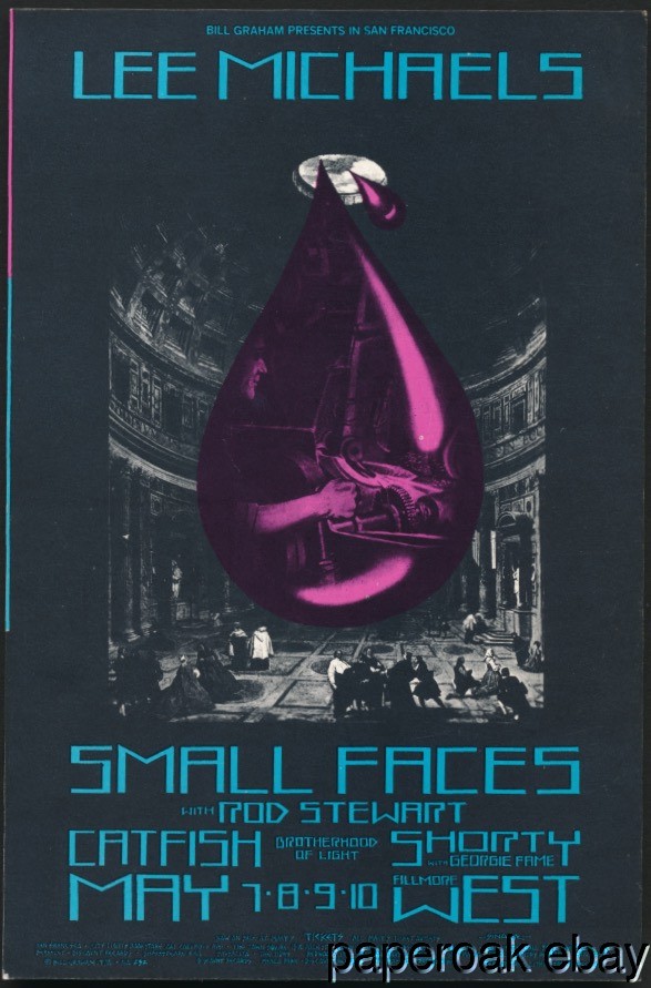 Original Bill Graham BG232 Mint Ad Back Card For Lee Mchaels
