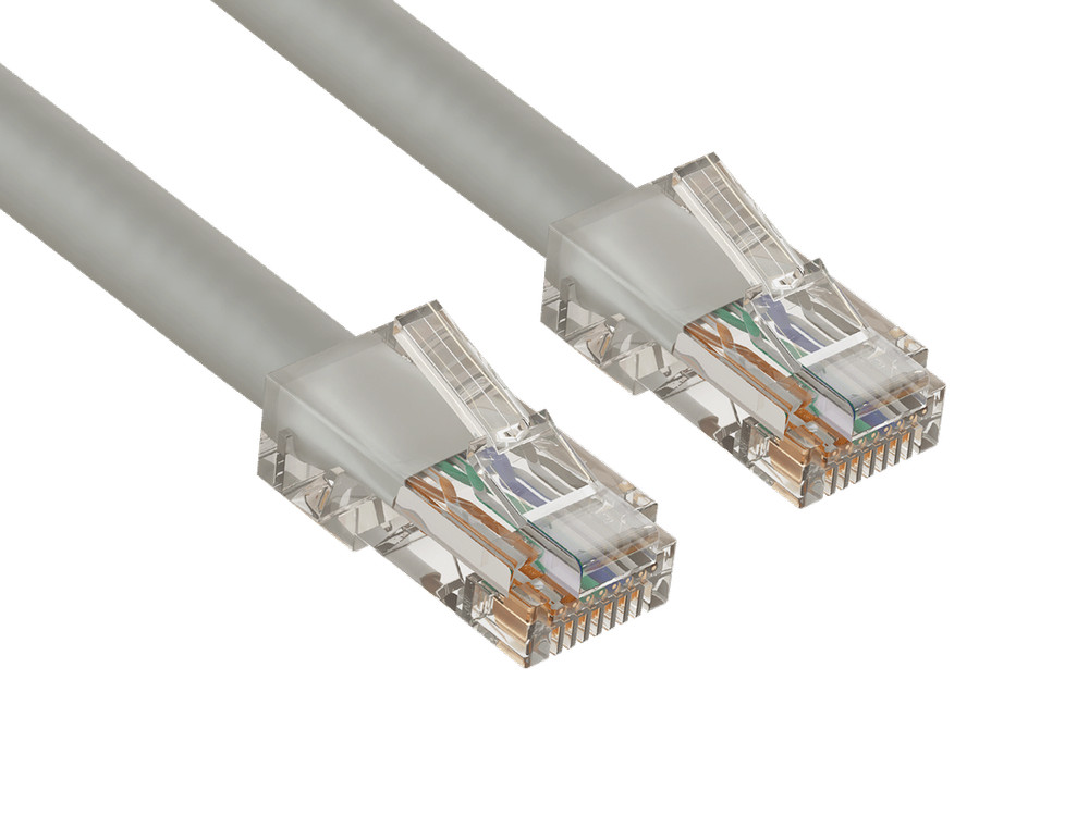 14ft Cat5e UTP Non-Booted Ethernet Network Patch Cable 24AWG Bare Copper, Gray