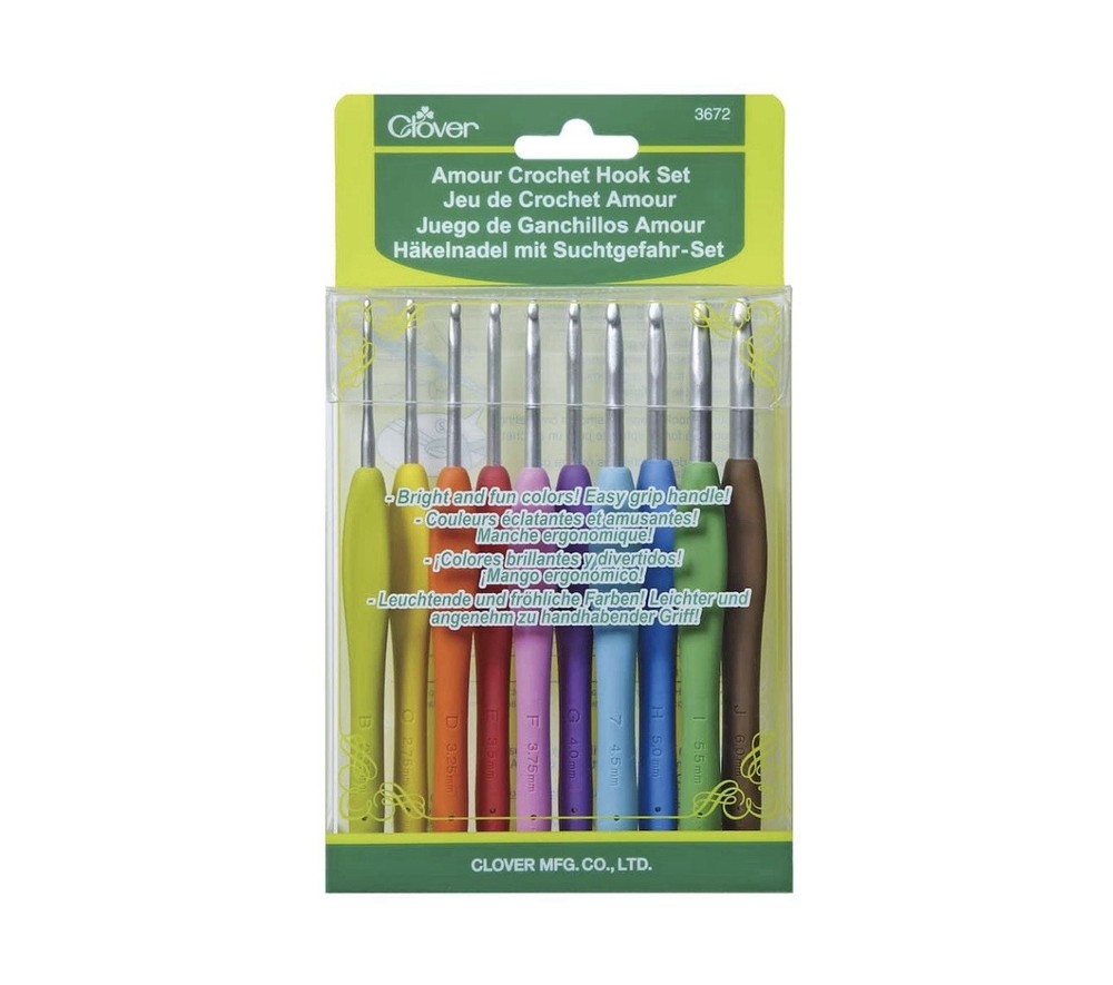 Clover 3672 Amour Crochet Hook Set, Assorted - 10 Sizes