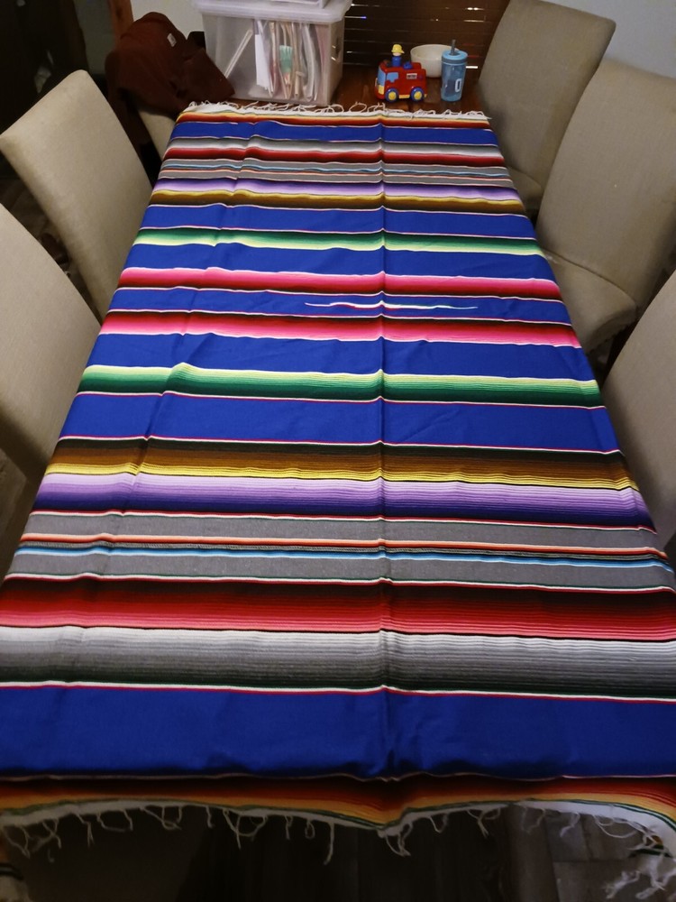 Foladable Sarape Multicolor Picnic Blanket Table Cloth