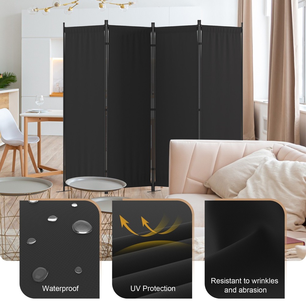 4 Panel Room Divider, 88''Folding Screen Portable Wall Partition Room Divider
