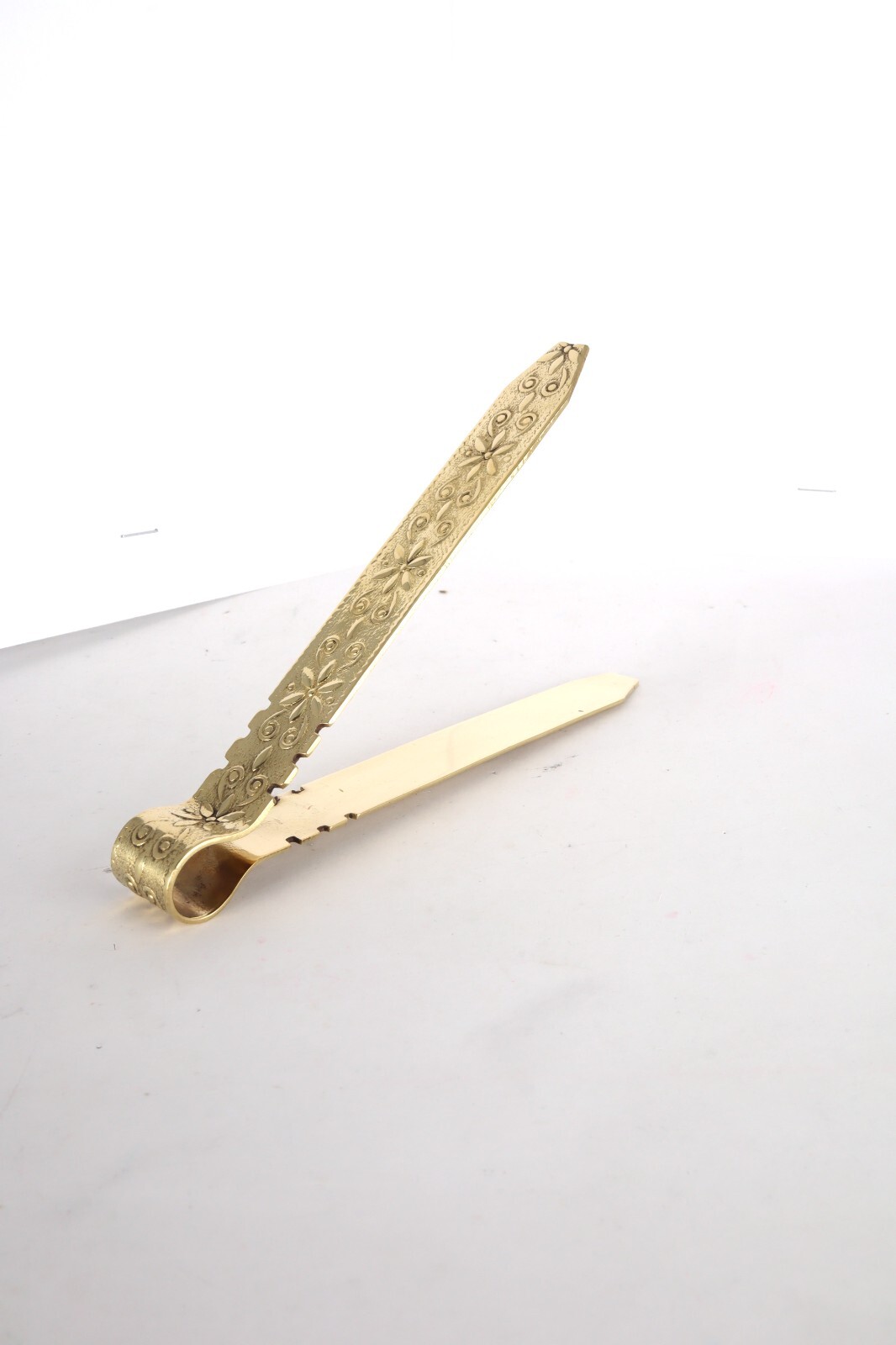 Polished Brass Floral Incense Charcoal Tongs for Church or Home Use 4.25 Inch