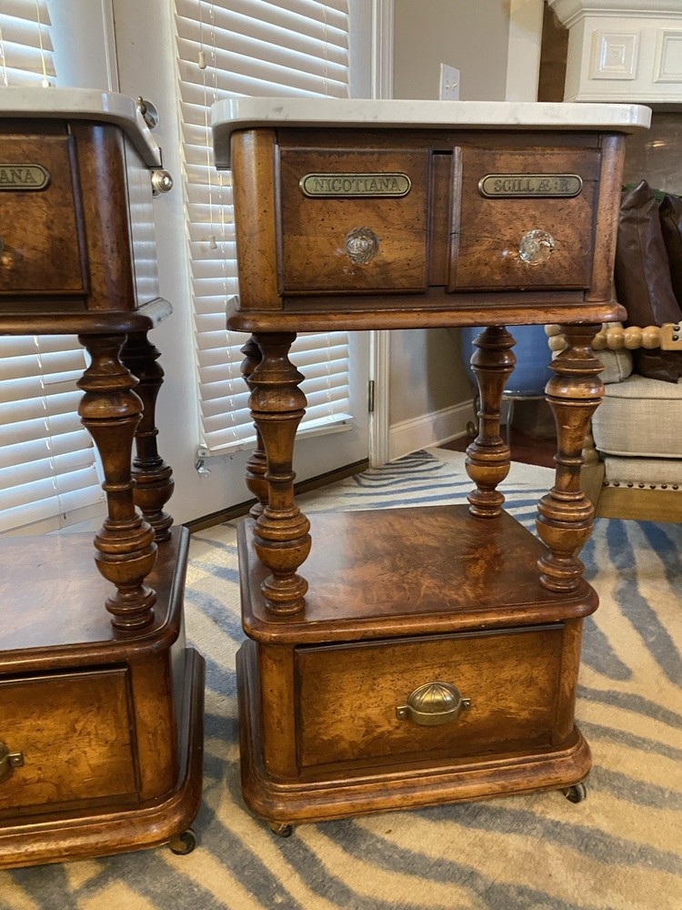 Vintage Pulaski Rolling Apothecary Style Bedside Table(s)