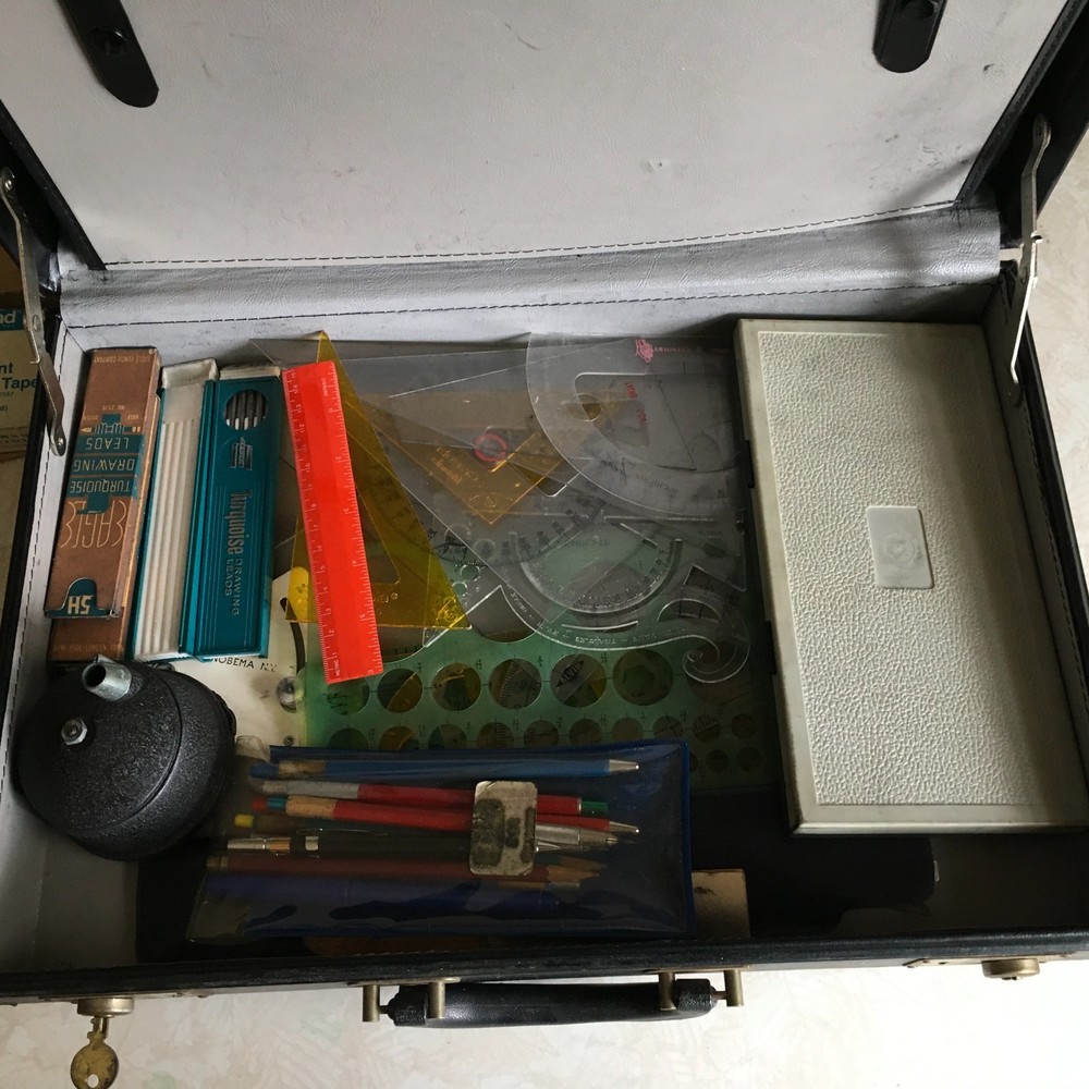 Professional Drafting Tools with Black carrying case and many tools