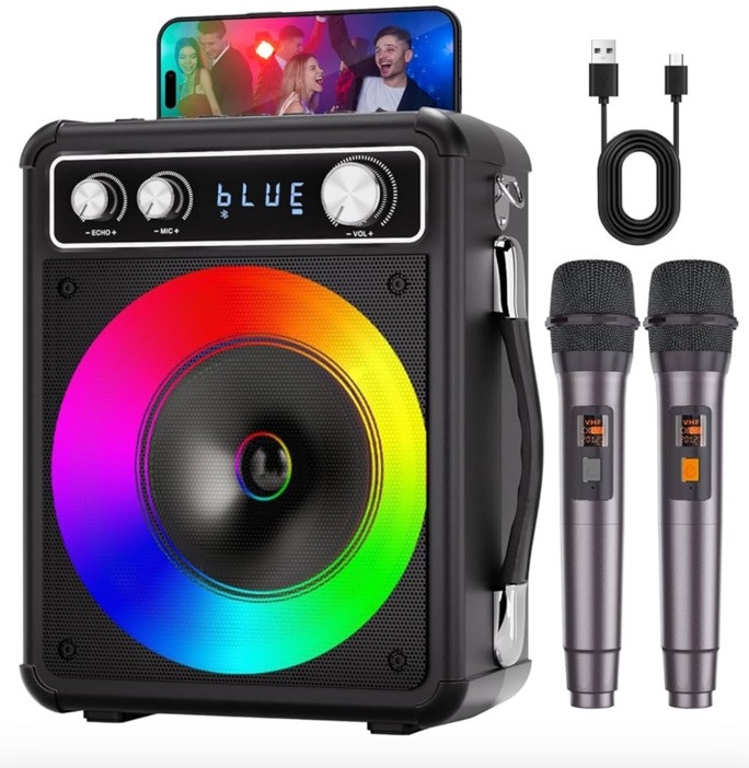 Portable Karaoke Machine with 2 microphones
