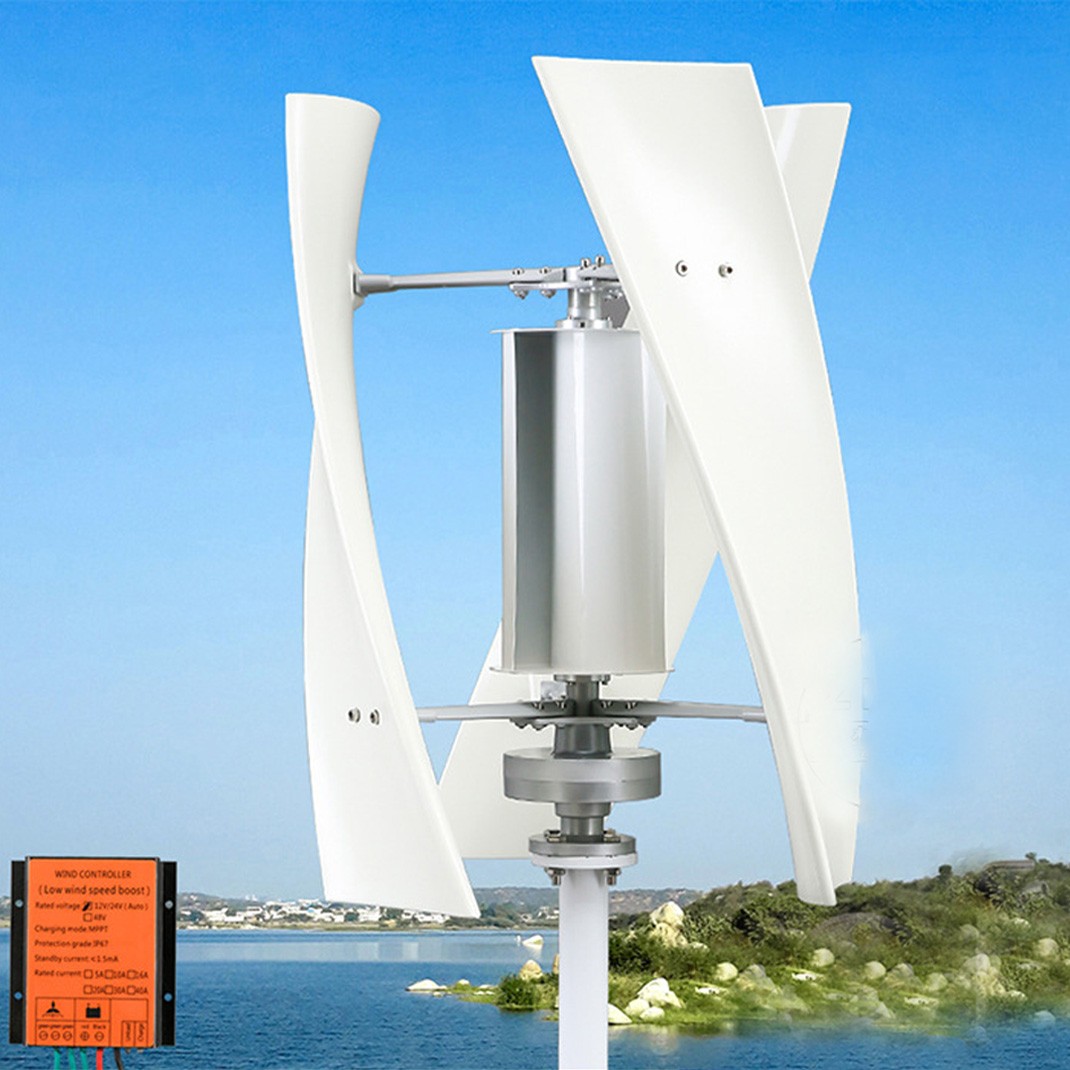 3000W Vertical Wind Turbine Generator Hybrid MPPT Controller 48V Windmill Motor