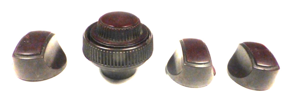 vintage RCA C7-6  CONSOLE:   SET OF 4 BAKELITE PUSH-ON KNOBS  one double-decker