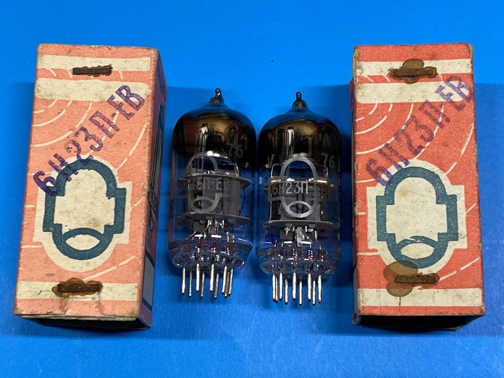 2 pcs 6N23P-EV (6922, E88CC, E7106, ECC868) DOUBLE TRIODE / SILVER GRID / NEW /