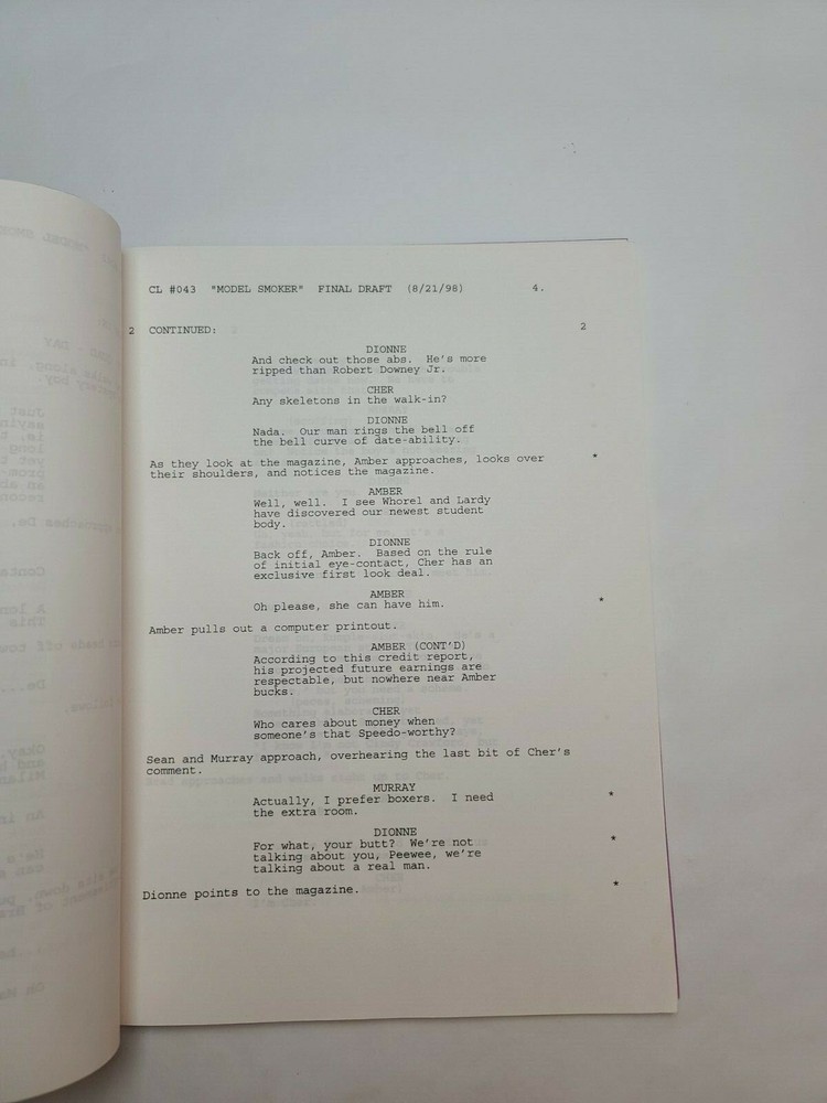 CLUELESS / David Hamburger 1998 TV Script, Donald Faison "Model Smoker"