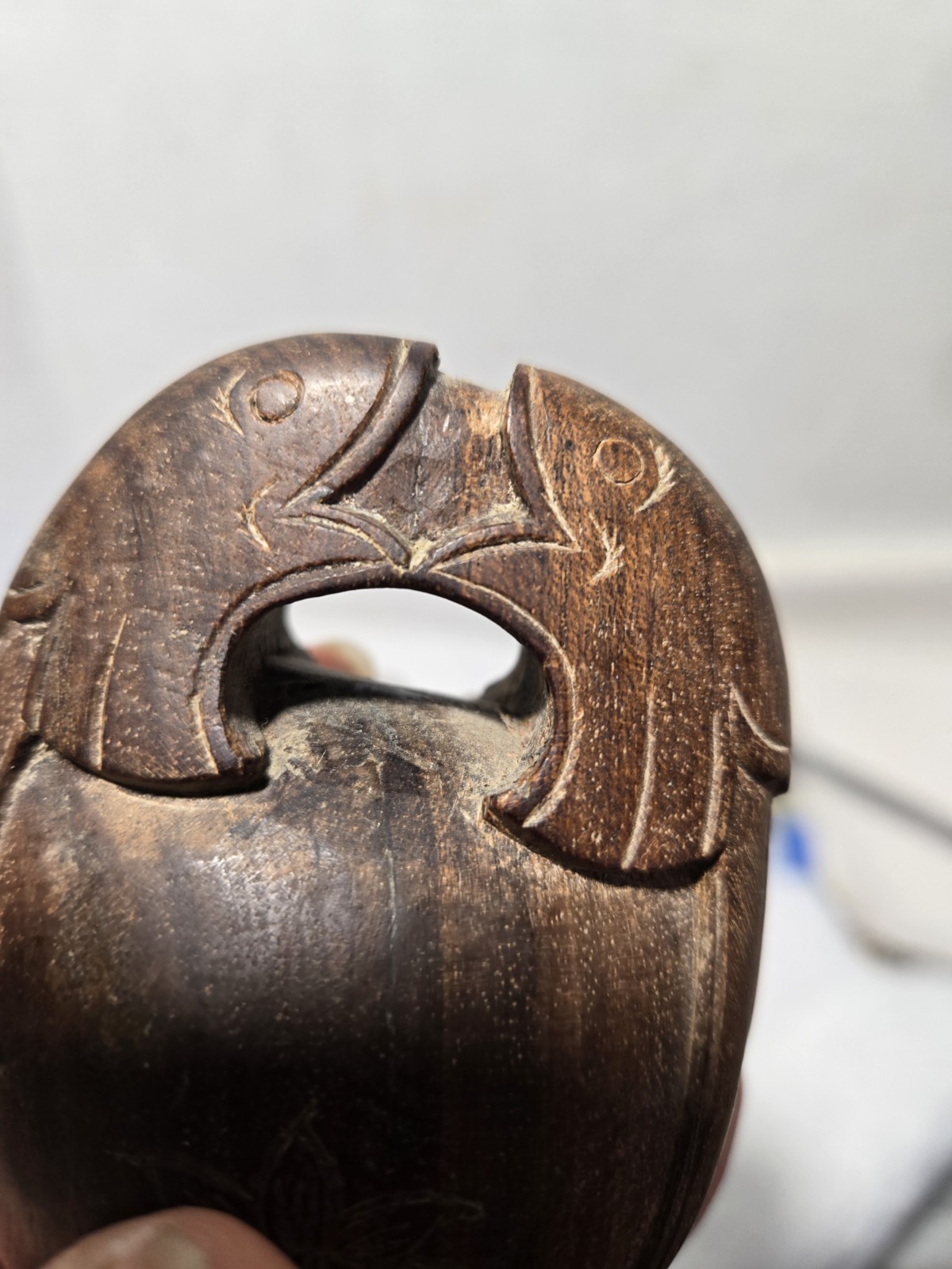 Vintage Carved Mokugyo Muyu Drum with Original Striker wood - VIDEO