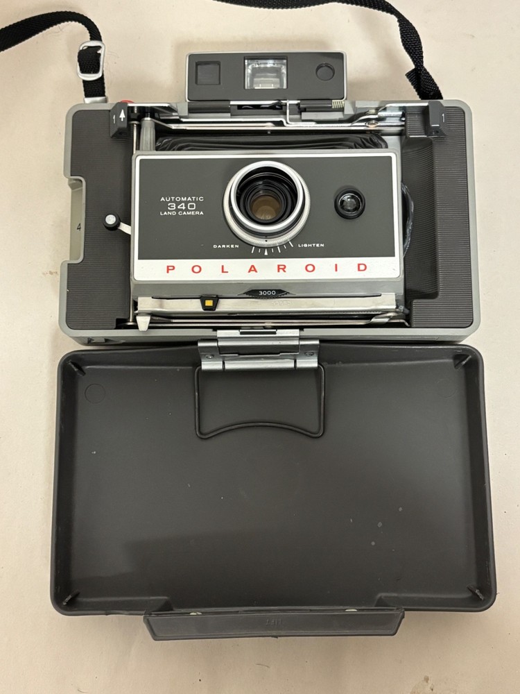 Polaroid Land Camera Model 340 W/ Flash, Flashbulbs, and Boxes